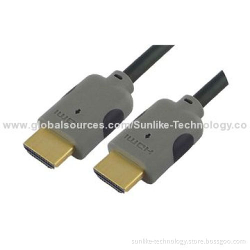 HDMI Cables with Double-color Molding, 24K Gold-plated Connector